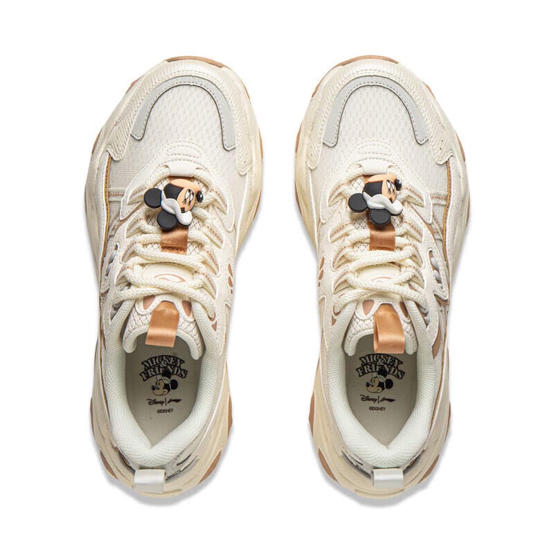 Li Ning x Disney Cat Paw Lite3 Low top Chunky Sneakers Women's Ecru AGCV044-6