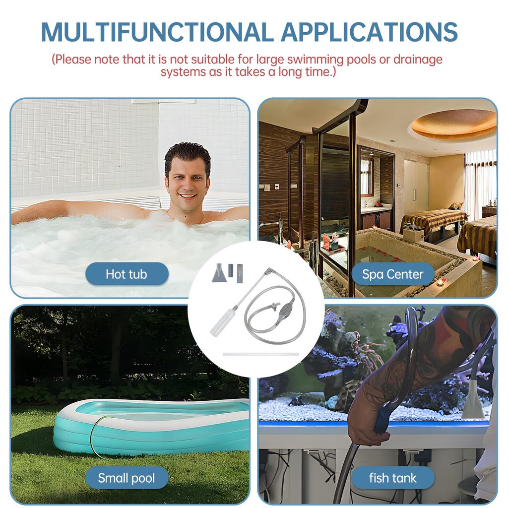 Hot Tub Vacuum Cleaner 10ft Swimming Pool Vacuum Cleaner Manual Handheld Spa Vacuum Cleaner with Strong Suction Fish Tank Cleane