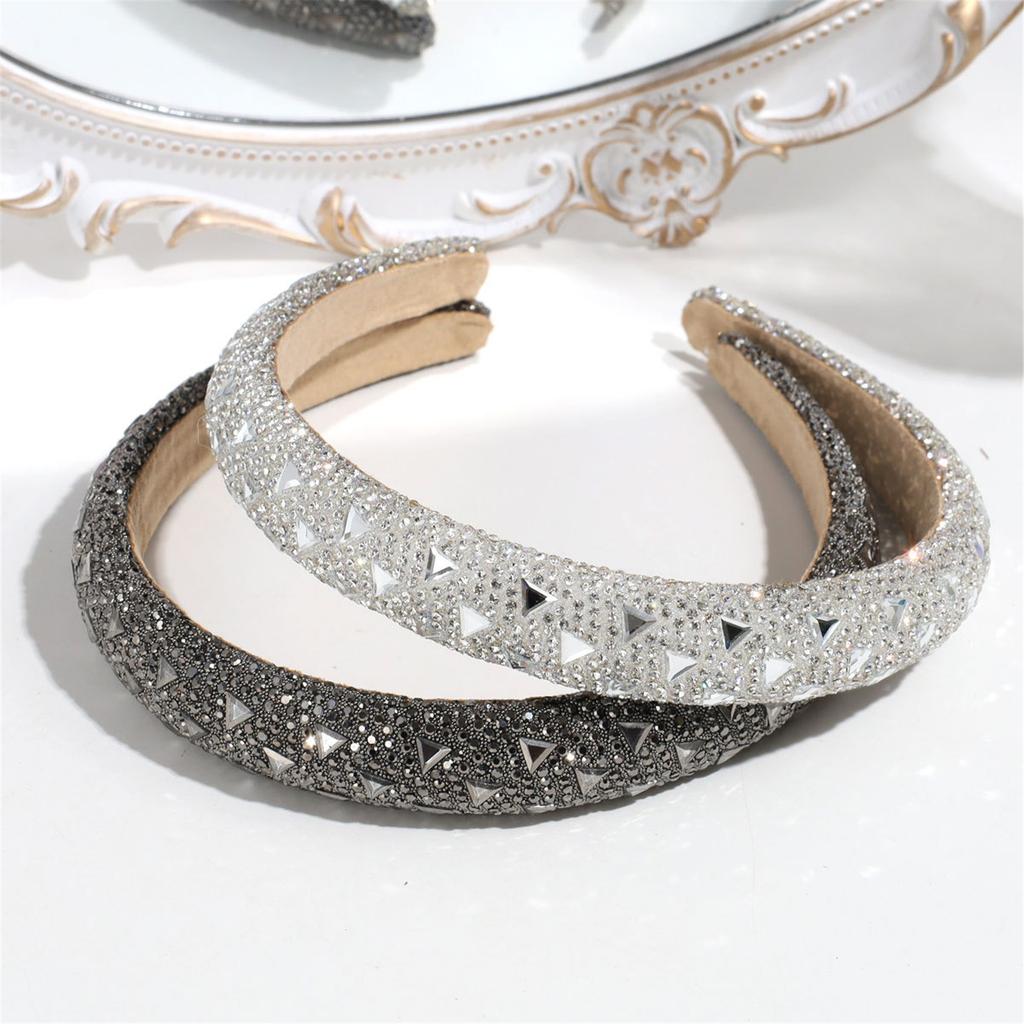 Shimmering Dark Rhinestones Headpiece Lightweight Headbands Adjustable Design For Celebrations Professional Use