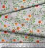 Soimoi Black Japan Crepe Satin Fabric Leaves & Orange Fruits Print Fabric by Metre 42 Inch