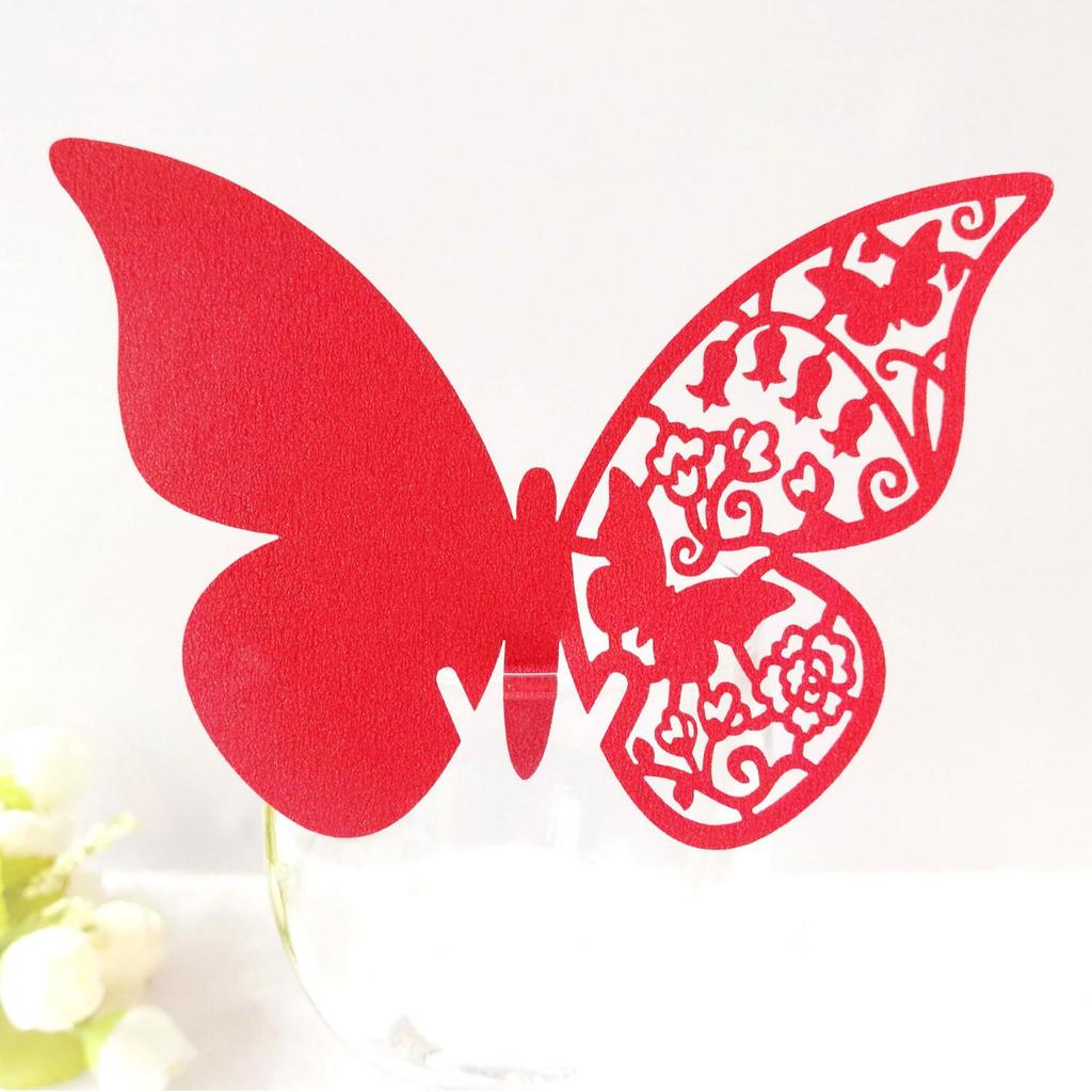 3D Butterfly Laser-Cut Wedding Seat Card in Ice White