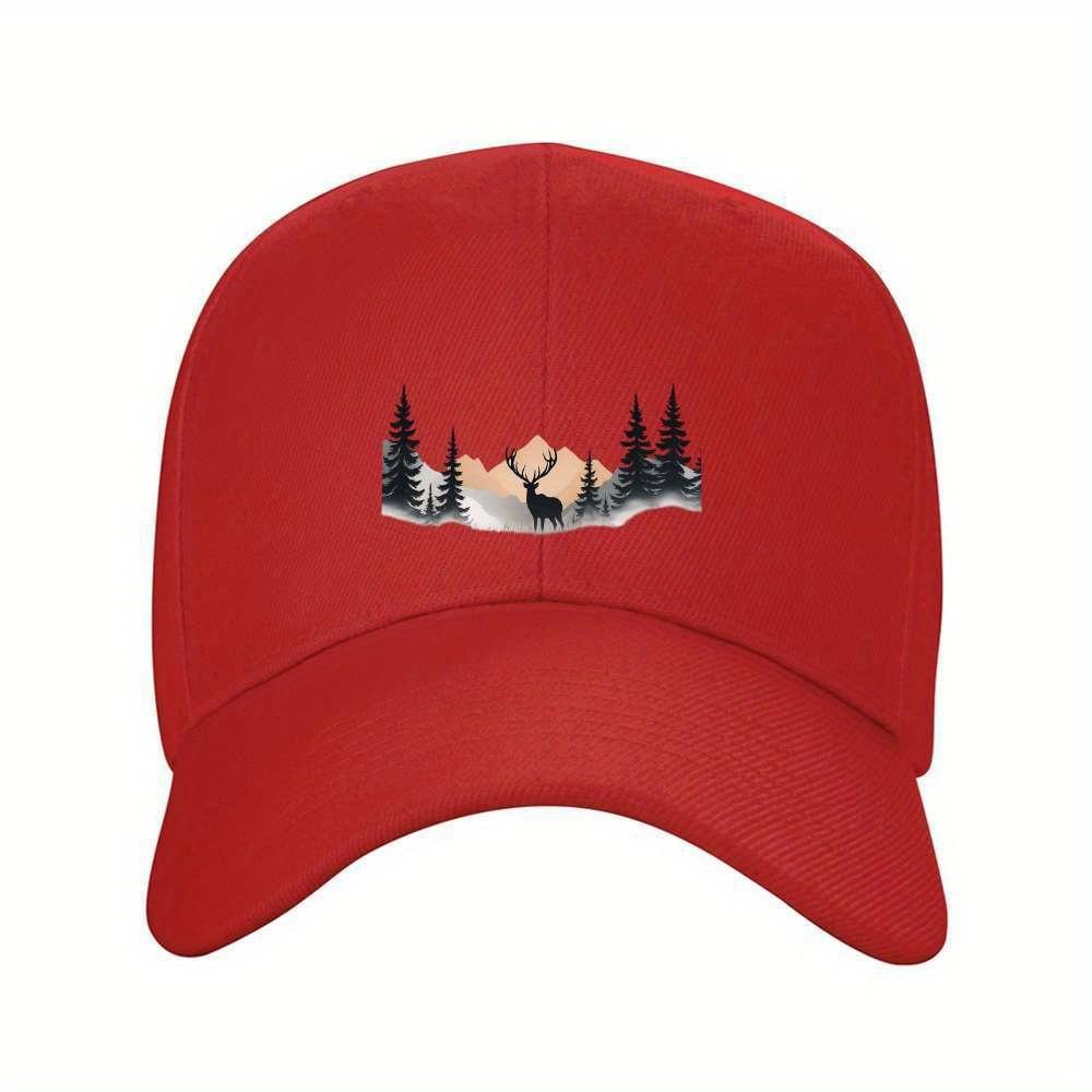 Elk Mountain Ink Painting Baseball Cap Unisex Adjustable Outdoor Casual Polyester Hat