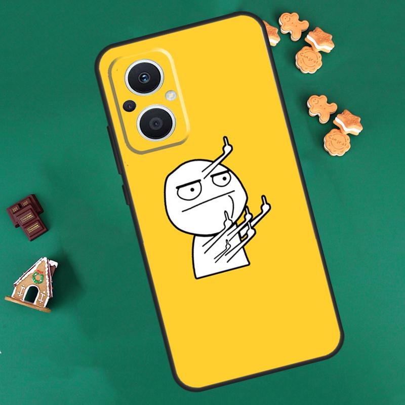 Funny Man Middle Finger Case For OPPO Reno 8 10 Pro 4Z 5Z 8T 4 5 6 7 Lite OPPO Find X6 Pro X3 X2 Neo X5 Lite Cover