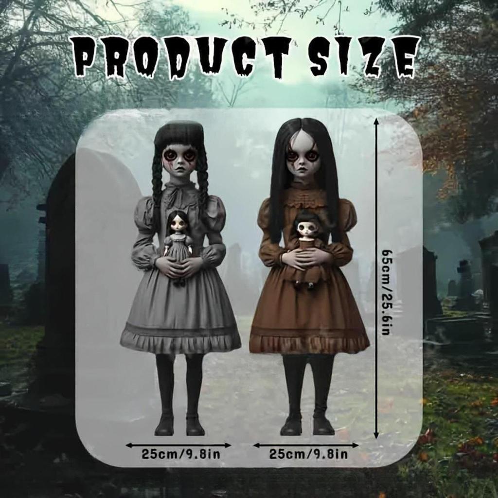 2 Stück Halloween Outdoor Dekorationen Gartenschild, Gartenstecker 2D Flach Horror Gruselig für Garten