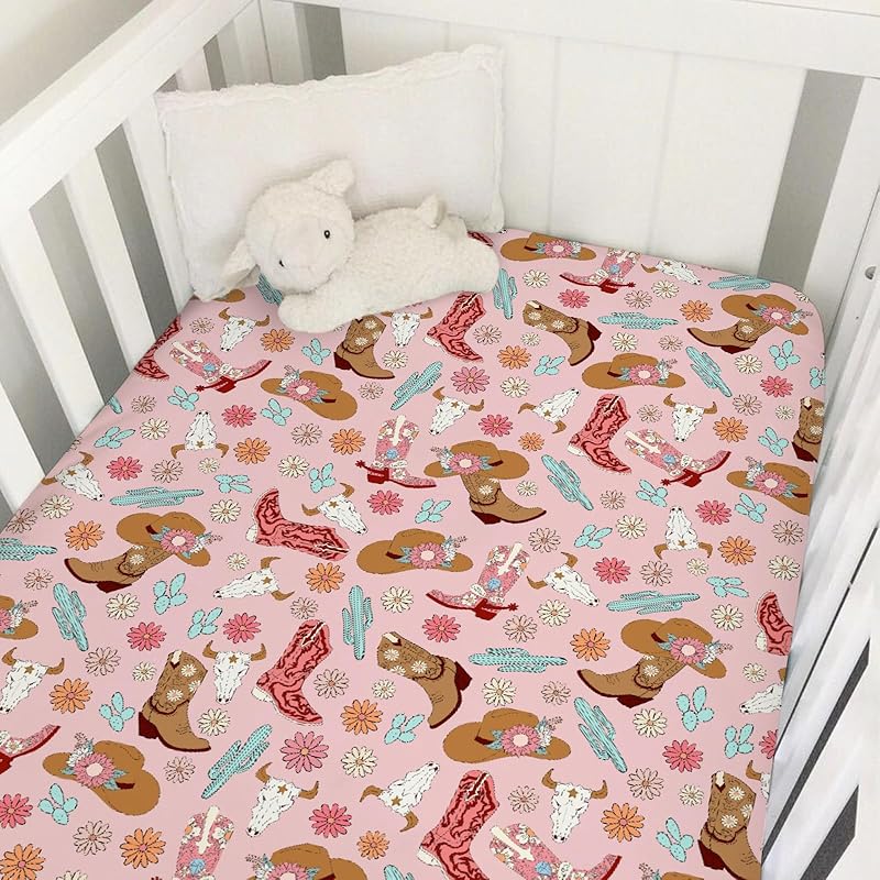 

Западный Ковбой Детские Простыни 52 x28 Ковбойская Шляпа Сапоги Монеты Кактус Череп Козла Лошадь Эластичная Простыня на Матрас для Детской Кроватки для Мальчика Мягкий Ребенок One size розовый