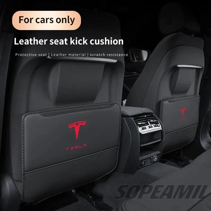 Car Sticker Tesla Car Seat Back Protection Anti-Kick Pad Rear Seat Storage Bag For Tesla Cybertruck Beast Roadster Model 3 Model
