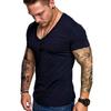 High-quality Men's Slim V Neck Short Sleeve Muscle Tee T-shirt For Casual Wear