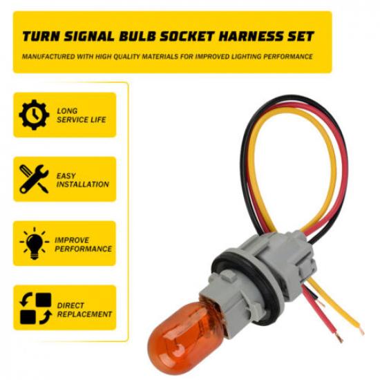Headlight Turn Signal Bulb Socket Wire Harness Set For Toyota Prius C 2015-