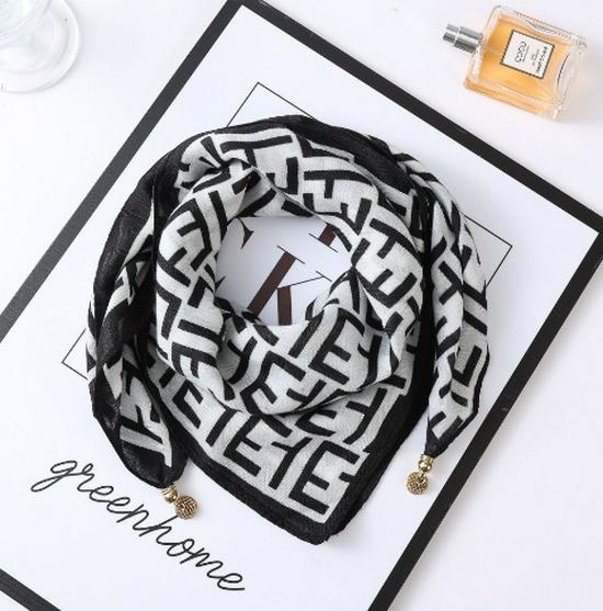 Chic Autumn/Winter Silk Scarf with Magnetic Golden Ball Clasp – Korean Style Neck Warmer