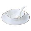 Chinese Style Gold Line Bone China 4-Piece Tableware Set