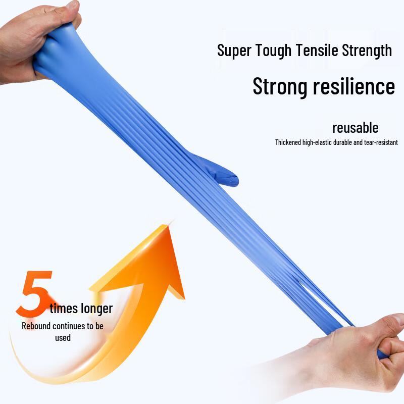 Beiyi Pin Heavy-Duty Blue Nitrile Latex Disposable Gloves