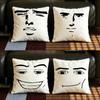 Meme Meme Face Cushion Cover Natural Linen Pillowcase Set AllinOne Decor for Sofa Bedroom Chair