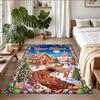 Christmas Custom Name Printed Square Area Rug Soft Non Slip Floor Carpet For Bedroom Holiday Gift