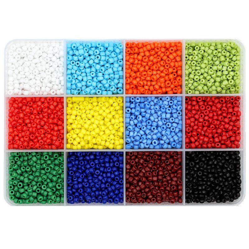 24-Compartment Glass Seed Beads Set: Solid Color DIY Jewelry Making Accessories