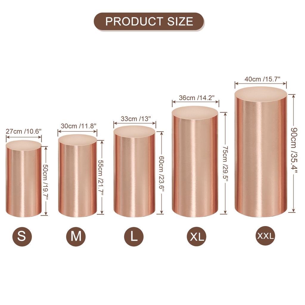 3/5pcs Cylinder Spandex Stand Covers Plinth Stand Cover Foil Fabric Pedestal Column Cylinder Covers for Wedding Birthday