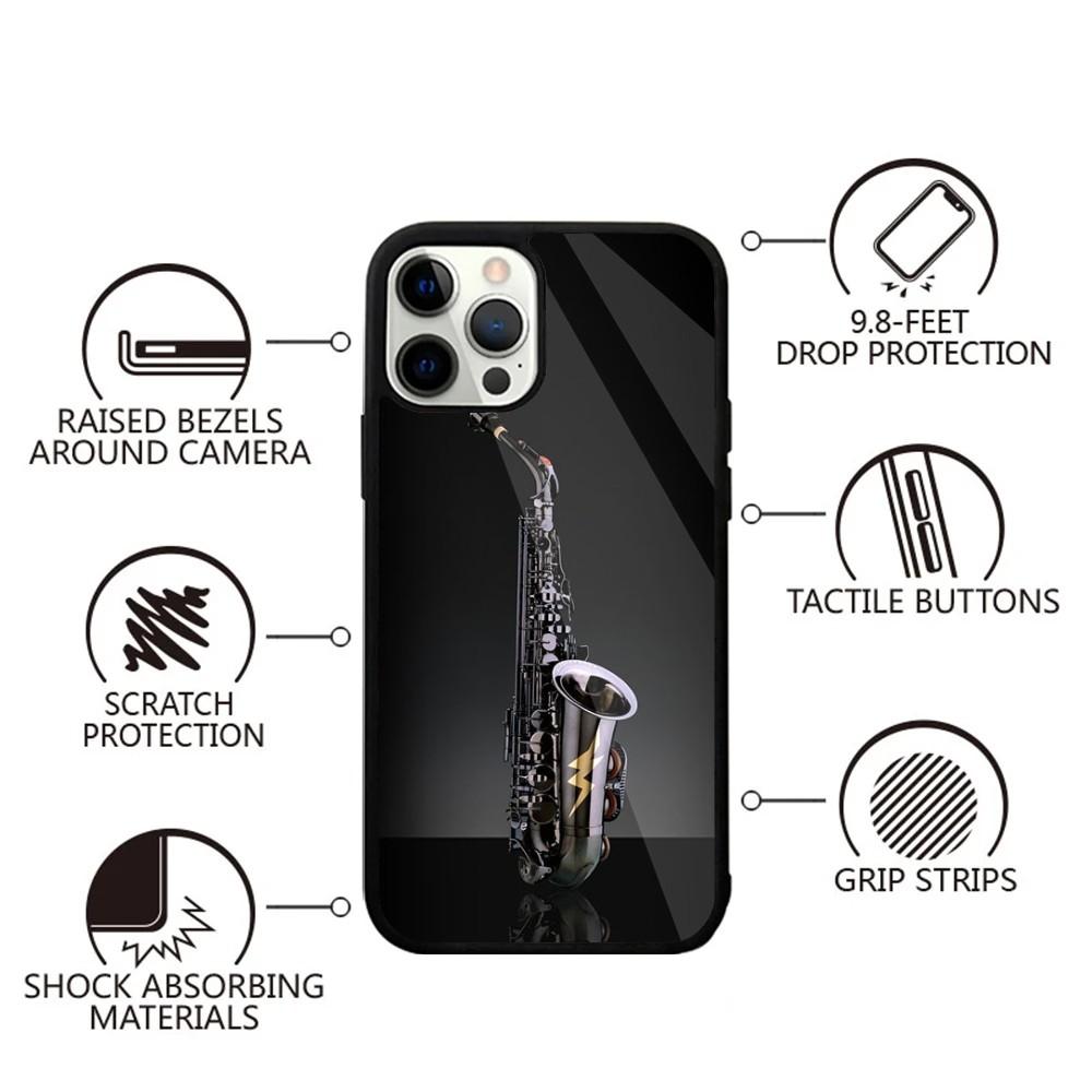 Saxophone Music Phone Case For iPhone 15,14,13,12,11,Plus,Pro,Max Mini Magsafe Magnetic Wireless Charging