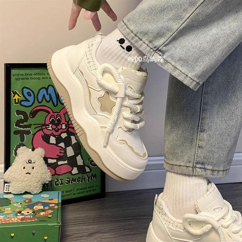 Platform women's new spring and autumn height increase casual board shoes versatile sports shoes women's ins