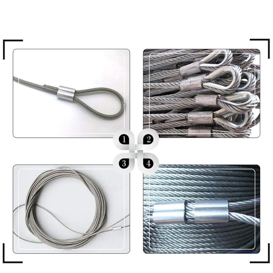 245 × M1.2 / 3/4 / 5 7-Size Aluminum Crimping Loop Sleeve Assortment Kit for Wire Rope Cable Thimbles Rigging