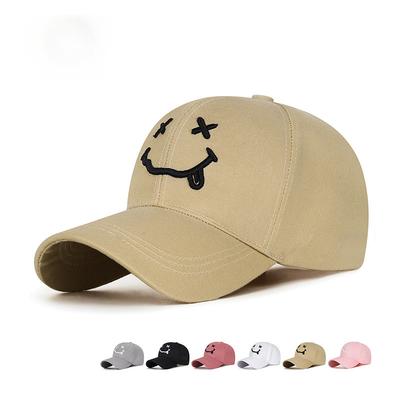 Embroidery Three-dimensional Expression Smiley Face Spring and Autumn Sun Hat Boys and Girls Youth Versatile Korean Version Outdoor Sport Baseball Cap