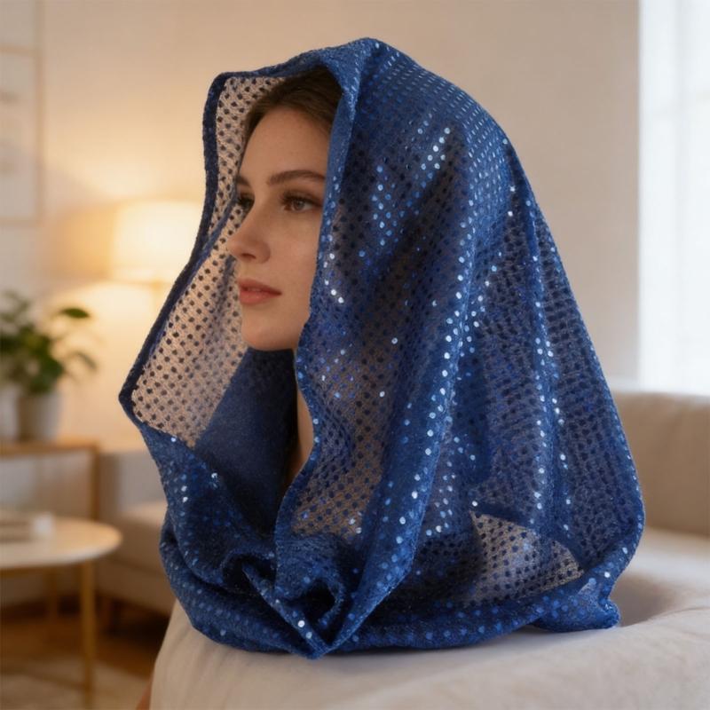 Stylish Muslims Headscarf Embellished With Sparkling Sequins Lightweight And Comfortable Headwear For Daily Wear