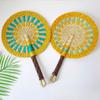 Natural Seagrass Woven Wall Hanging Boho Home Decor for Living Room Entryway Bedroom Handmade Rattan Fan Decor