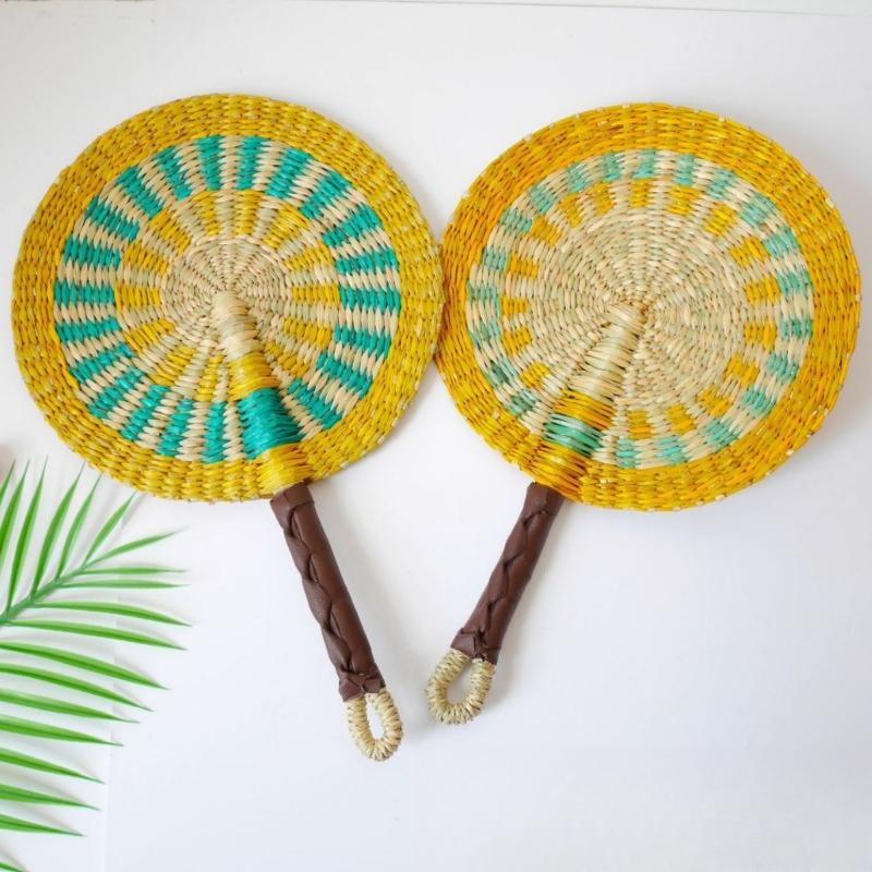 Natural Seagrass Woven Wall Hanging Boho Home Decor for Living Room Entryway Bedroom Handmade Rattan Fan Decor