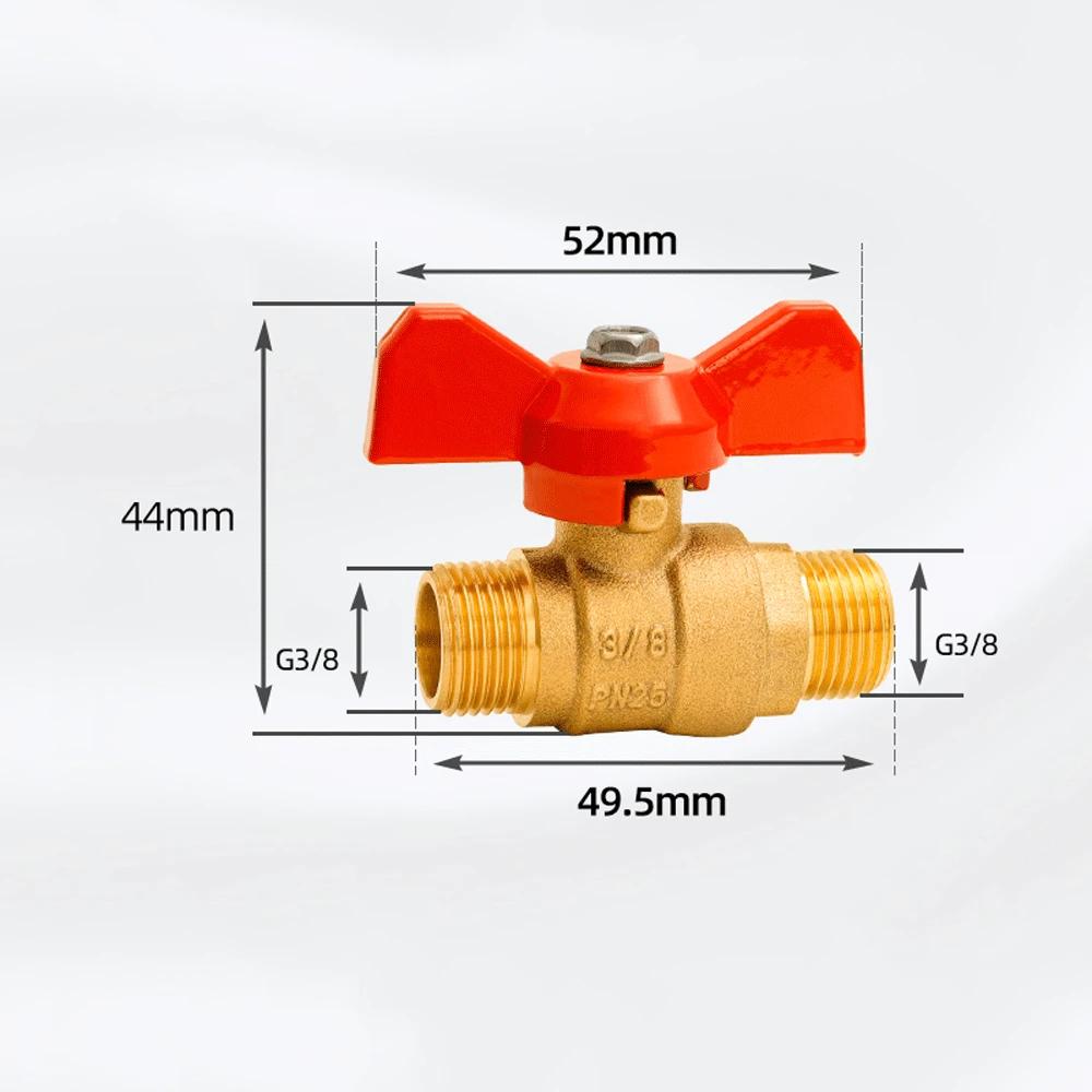 1/4" 3/8" 1/2" 3/4" BSPP Male To Female Brass Shut Off Ball Valve Fuel Gas with Red Blue Butterfly Handle Water Heater Switch