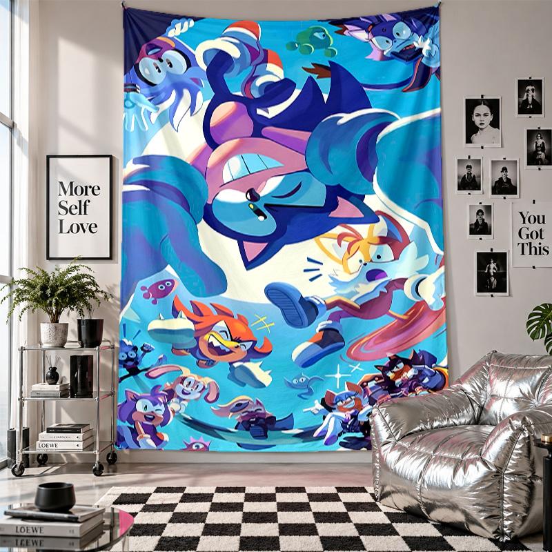 Wall TapestrySonic the Hedgehog Art Hanging Cloth Decorative Background Cover for Room Decoration