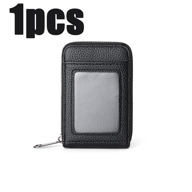 1/2/4 STÜCKE Kreditkartenetui PU-Leder Kartenhalter Tragbar Kurz Bankkartenhülle Organizer-Kartenetui Herren Damen Reißverschlusstasche Geldbörse