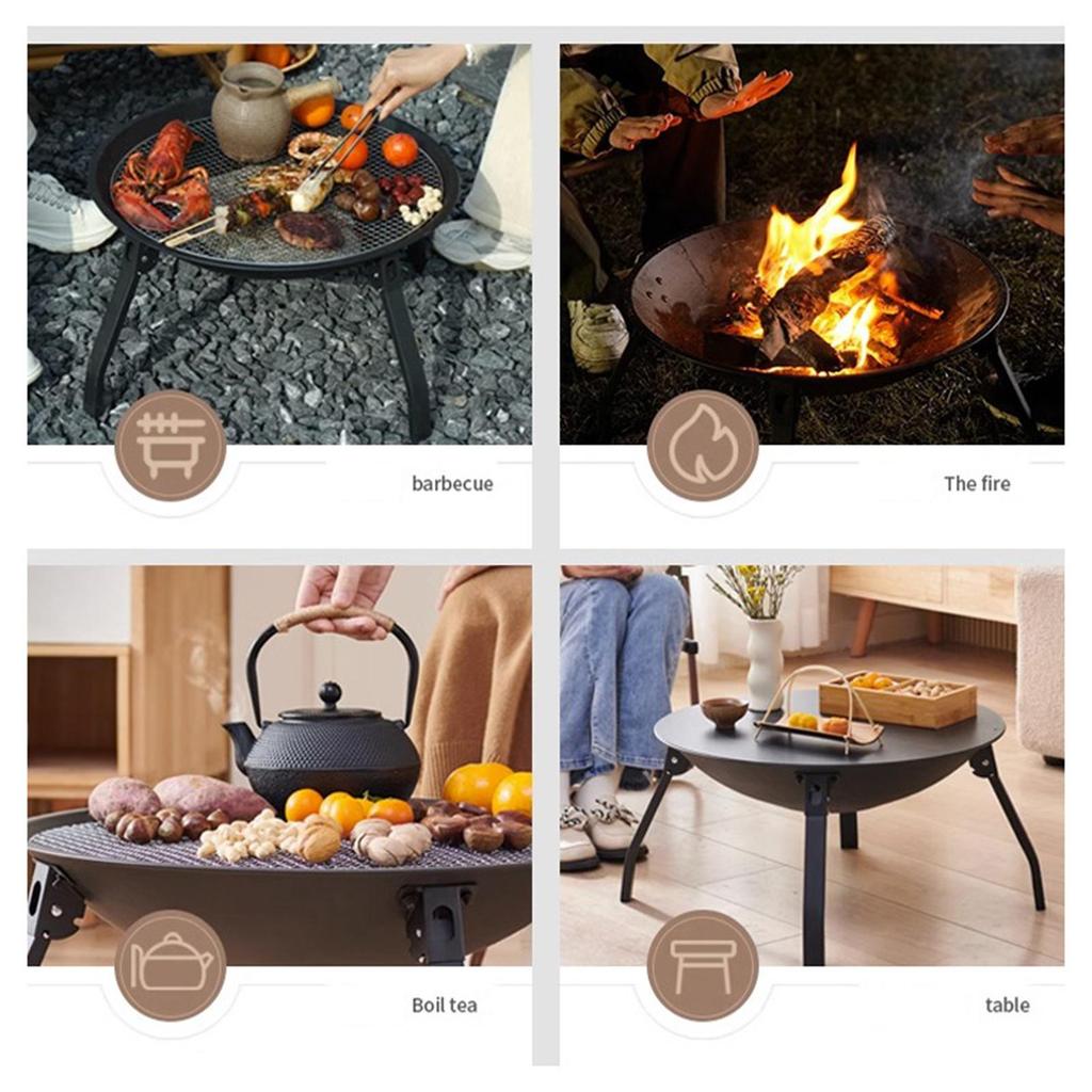 Charcoal Grill Wood Burning Firepit with Carry Bag BBQ for Outdoor Barbecue