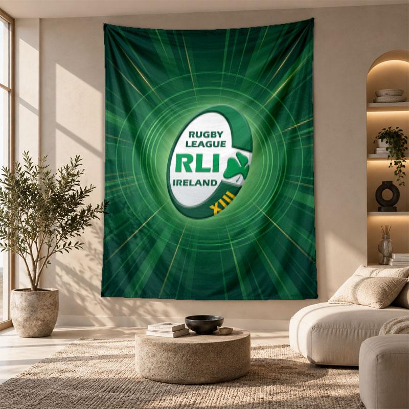 Decorative Tapestry,Ireland Rugby Printed Wall Art, Lightweight Wall Hanging For Bedroom Background