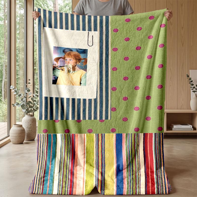 Soft Flannel Blanket Lightweight Cozy Bedroom Living Room CoverPippi Longstocking