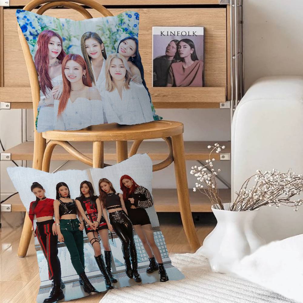 KPOP Group-I-ITZYS Pillow Cushion Cover Pillowcase Living Room Sofa Home Decor Customized