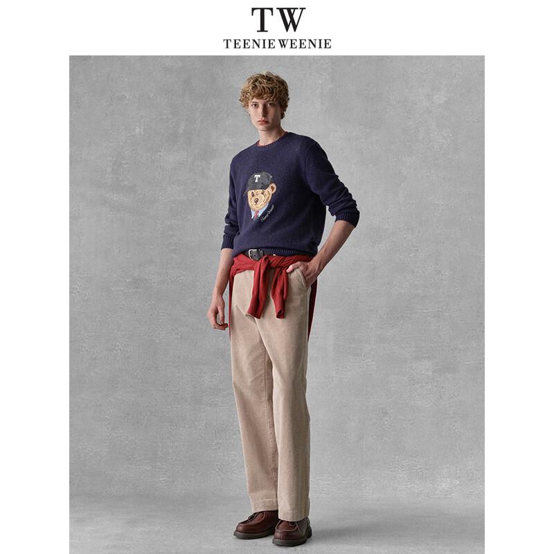 Teenie Weenie Men's Academic Style Jacquard Embroidered Round Neck Sweater