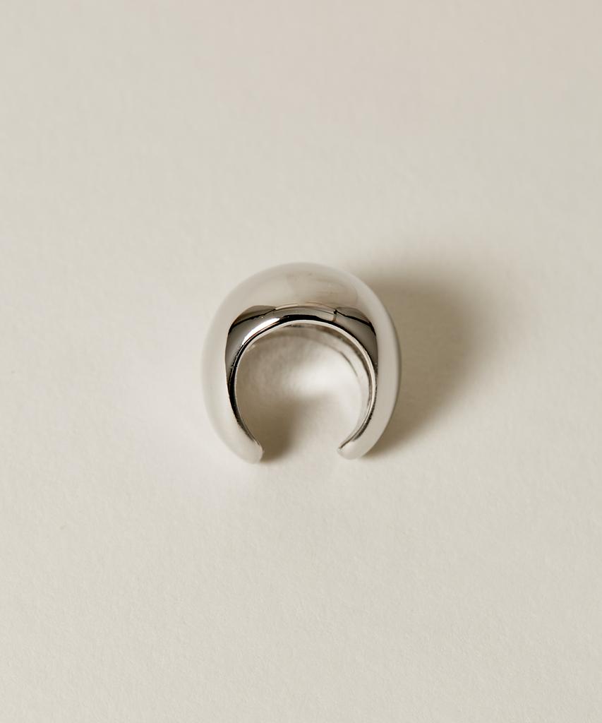 Novice Tokyo Bold Ring Ear Cuff Clip-On Unisex Volume Ear Cuff / Silver