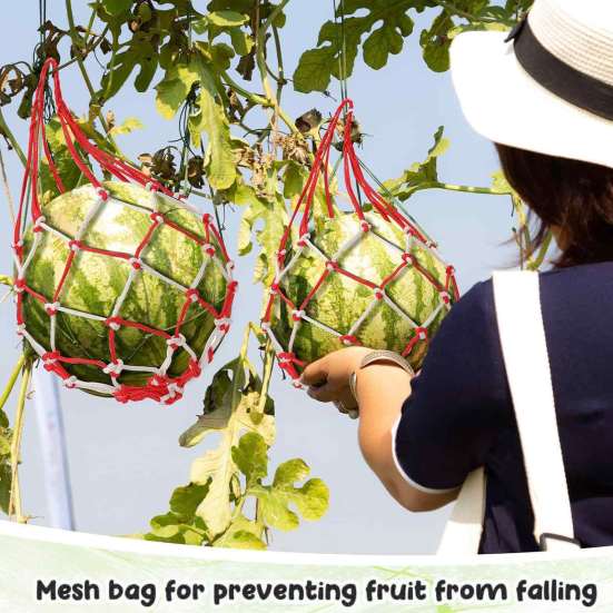 UV Resistant Fruit Support 10Pcs Watermelon Sling Nets, Weatherproof Reusable Melon Holder Space Saving Vine Mesh, Hammocks for Cantaloupe Cucumber