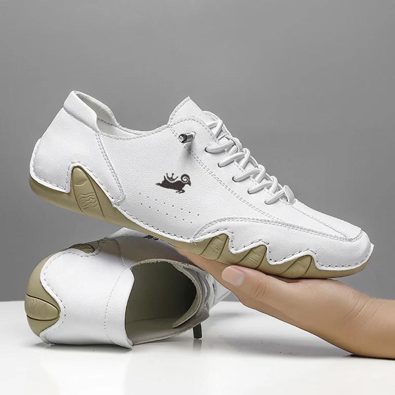 

Men Casual Sneaker Leather Shoes for Men Luxury Brand Men Shoes Fashion Moccasins Man Sports Walking Footwear Motorcycle Shoes 42