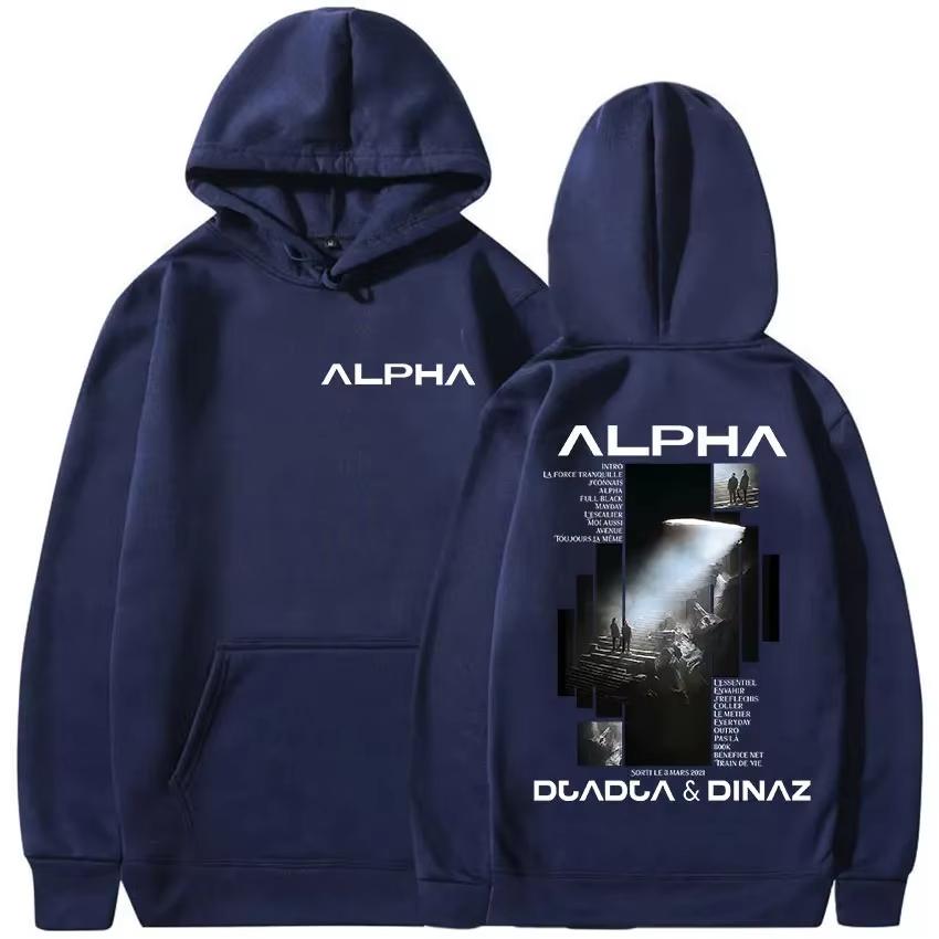 Rapero Alpha Djadja & Dinaz Tour 2025 New Album Hoodie Men's Aesthetics Retro Fashion High-quality Casual Hoodie