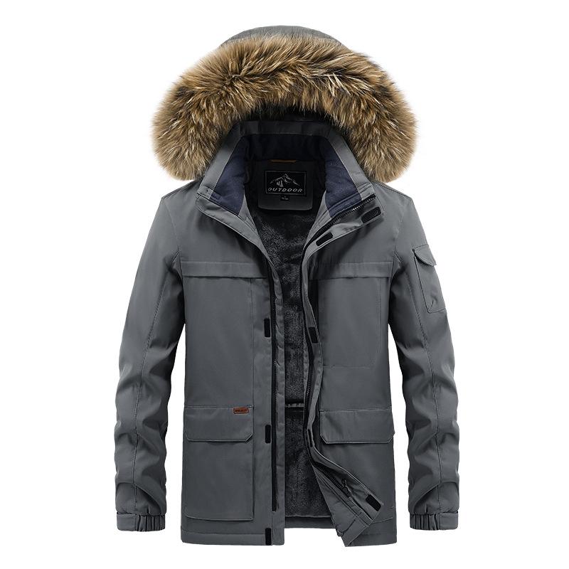 Men's Winter Padded Jacket Men's Casual Loose Tooling Padded Padded Thickened Hooded Jacket Top
