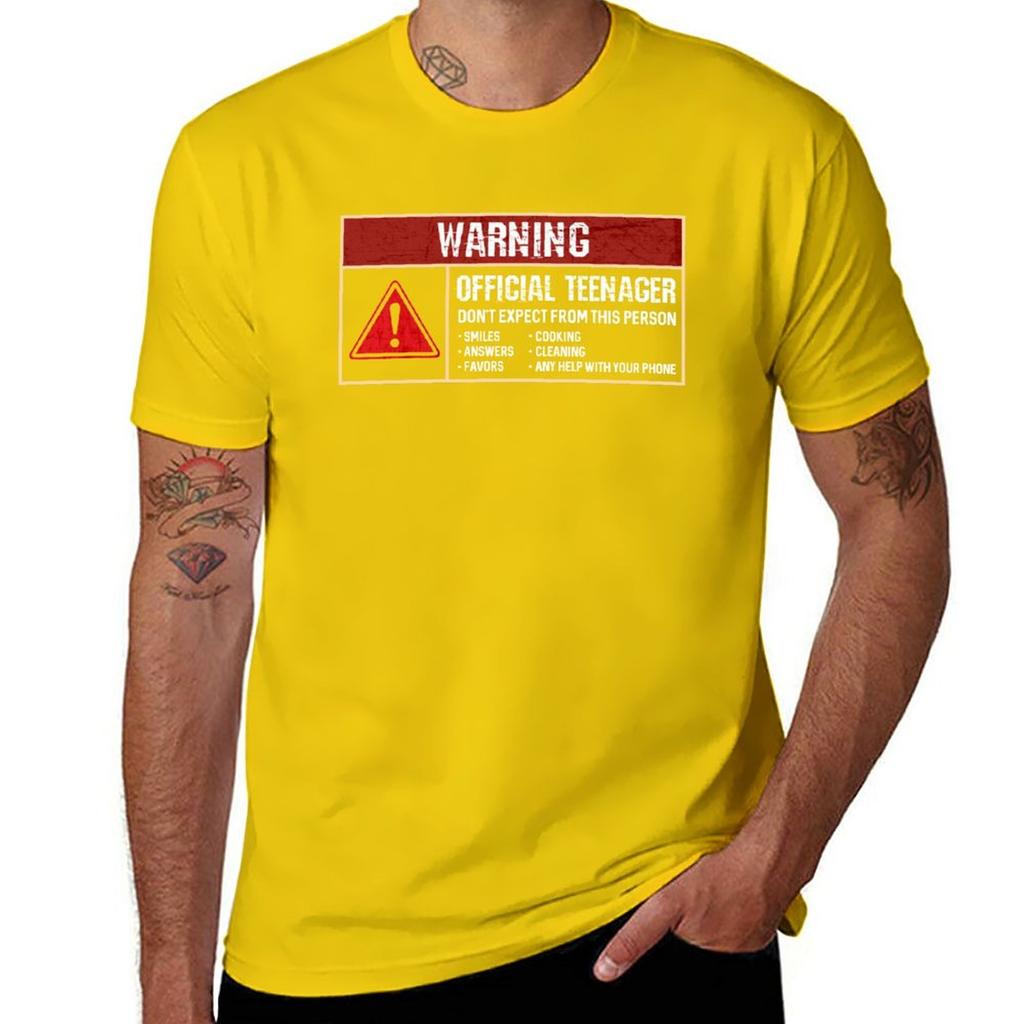 Warning Sign Its Official Teenager Funny Humor 13th Birthday Gifts for teens daughter son turning 13 years old TShirt