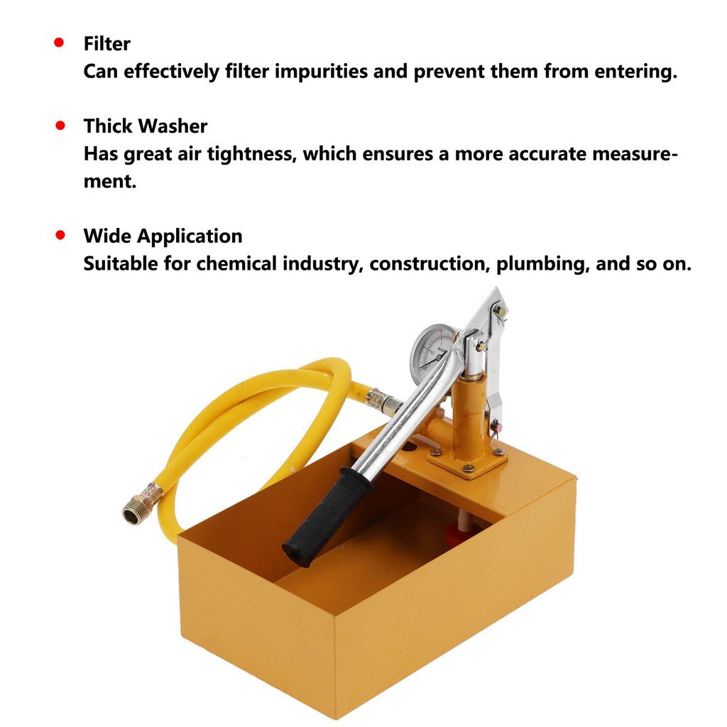 Manual Pressure Test Pump Hydraulic Water Testing 2.5Mpa Chemical Construction Plumbing