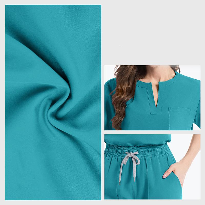 Medizinische Damen Krankenschwester Scrub Set Taschenhose OP-Saal Schönheitssalon Arbeitskleidung