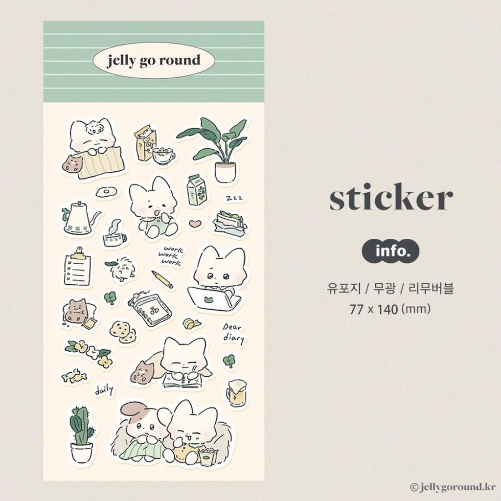 Korean Cute Cartoon Fox Rabbit Stickers for DIY Phone Case Decoration