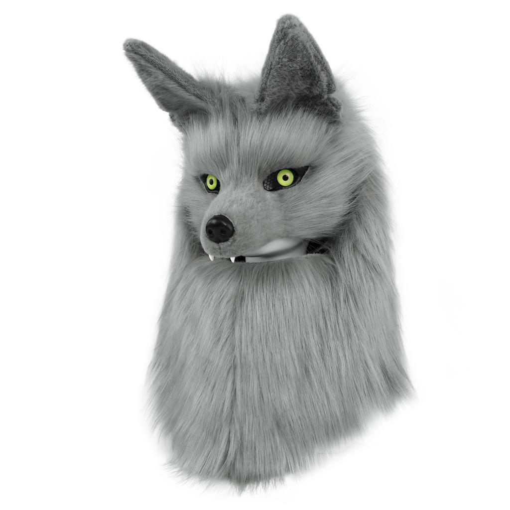 Plush Canine Mask Wolf Head Full-face Mask for Comic Conventions Ccosplay Costume Headgear