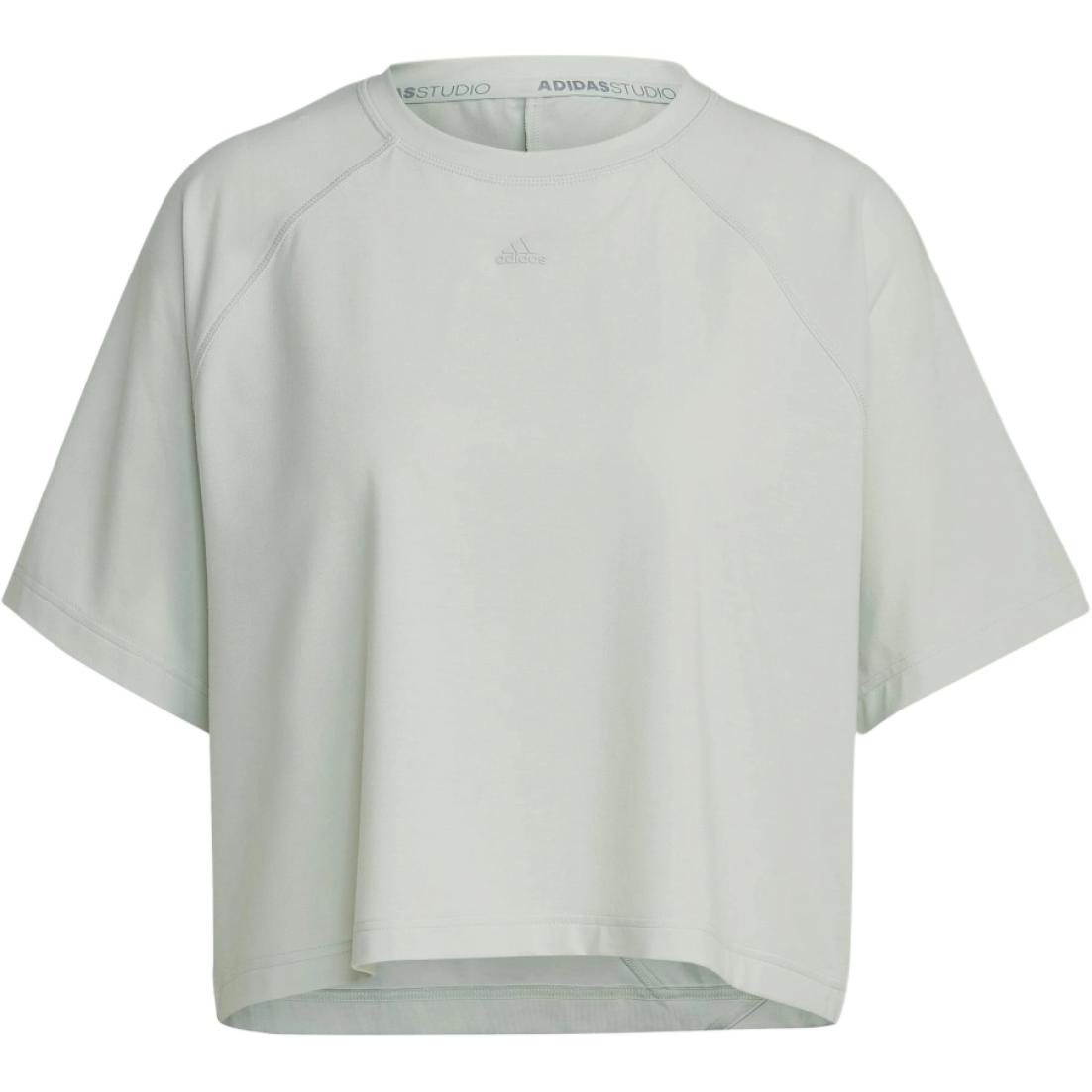 

Adidas однотонная свободная влагоотводящая быстросохнущая футболка для йоги, спортивная с круглым вырезом и коротким рукавом, женские топы, белый цвет HM4083 XL