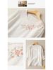 Women's Cotton Linen Embroidered Retro Shirt, Seven-Sleeve with Frog Button, Loose Plus Size Summer Top