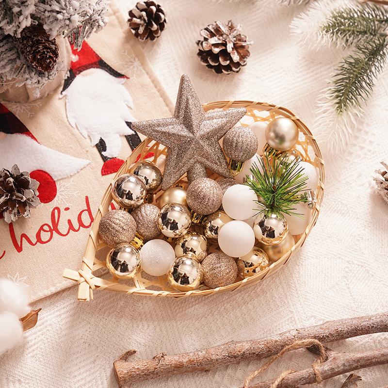 

3cm Colorful Christmas Tree Hanging Ornaments Set: Small Decoration Balls & Accessories