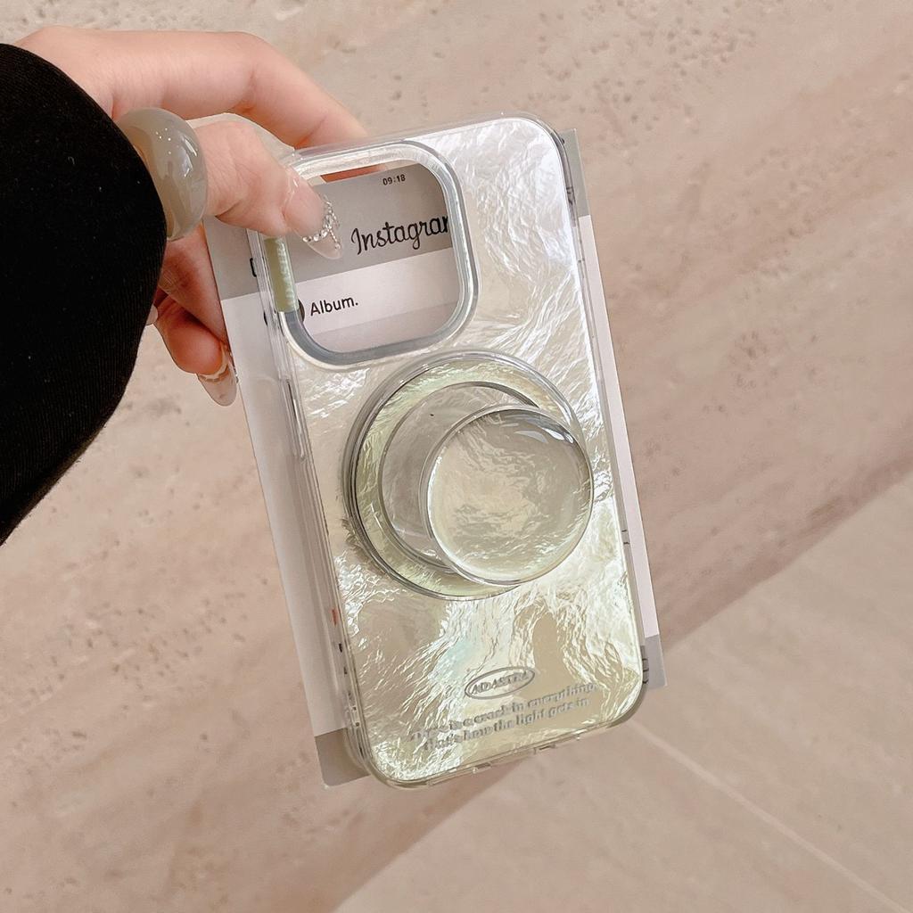 Gradual Change Wave Light Wrinkle Magnetic Suction Bracket Is Suitable for Apple 15promax Mobile Phone Case iPhone14 Smudge 13 Anti-drop