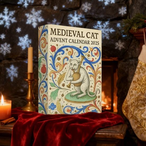 Calendario dell'Avvento Gatto Medievale Yousheng 24 Giorni di Conto alla Rovescia Calendario dell'Avvento Stagionale Decorazione a Tema Natalizio Deco