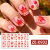 New Maple Leaf Pink Hot Stamped Gold Nail Stickers 3D Ombre Grass Fresh Style Nail Stickers